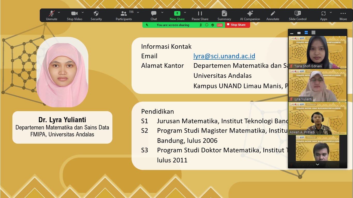 Meriahkan Hari Sumpah Pemuda, PS MA ITERA Sukses Gelar Studium Generale Seri 3 secara Daring dengan Kajian Teori Graf